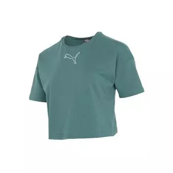 Puma Футболка для бега с коротким рукавом и круглым вырезом, женская, зеленая 845965-45 M