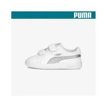 Puma Smash V2 Metallic V Ps Kids Shoes 38968301 WHITEGLACIAL170