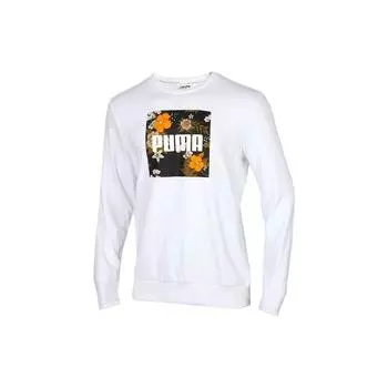 Puma Sport Casual Crew Neck Sweatshirt Men Tops White 596872-02