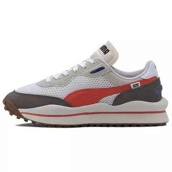 Puma Style Rider Stream On - Бело-оранжевые женские кроссовки Vaporous-Grey 371527-04