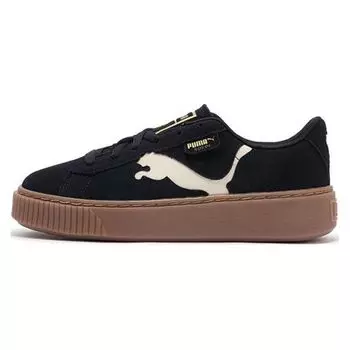 Puma Suede Platform Cutout - Черные женские кроссовки Alpine Snow белые 397233-01 36
