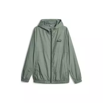 Puma Ветровка Essentials Solid с принтом логотипа, куртка с капюшоном и длинными рукавами, мужская куртка темно-зеленого цвета 847484-44 XXL
