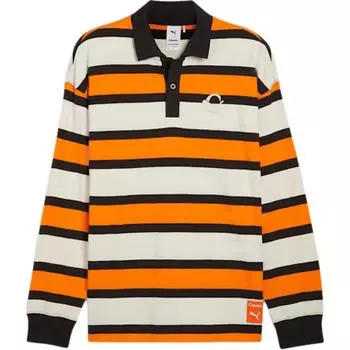 Puma Футболка с длинным рукавом в полоску от X Carrots Collaboration Squad, унисекс, цвет оранжевый, белый 627444-45 M