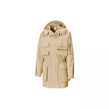 Puma X Maison Kitsune Длинная тканая куртка с капюшоном и логотипом Мужская куртка цвета хаки 532193-96 M