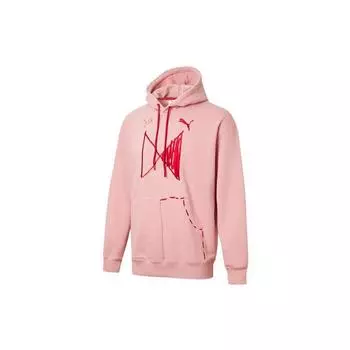 Puma X Michael Lau Асимметричный принт Трикотажная толстовка Мужская толстовка с капюшоном Bridal-Pink 530349-85 XS