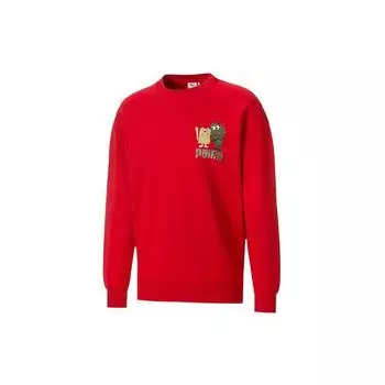 Puma X Michael Lau Printed Crew Neck Sweatshirt Men Tops Red 530358-22 XS