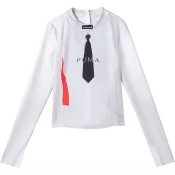 Puma X Ottolinger Тонкий белый женский топ с длинными рукавами 625752-02 M
