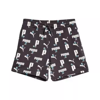 Puma X The Smurfs Cartoon Print Lace-Up Casual Shorts Men Shorts Charcoal-Black 622192-13 S