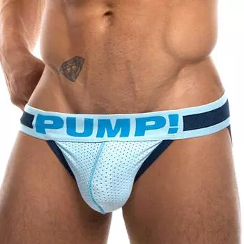 PUMP Jock Strap MICRO MESH JOCK STRAP Butt Crack Supporter (Pump) Men s (M, TRUE-BLUE)