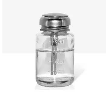 Pumping Jar Manicure Makeup Dispenser Pump Bottle Push Down Bottles Polish Remover Clear Nail Glass