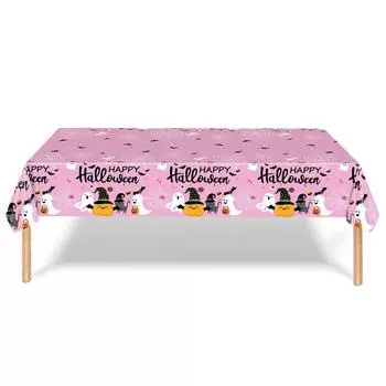 Pumpkin Ghost Pattern Disposable Table Cover Plastic Table Runner Halloween Tablecloth Party