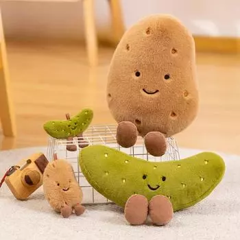 Pumpkin Potato Pendant Doll Keychain Creative Simulation Potato Plush Doll Harbin Travel Souvenir 10Cm