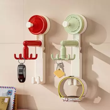 Punch-free 6 Claw Rotary Hook Wall Hanging Universal Hook Portable Wall Mounted Rack Bathroom красный