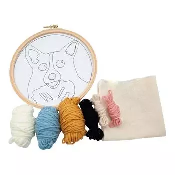 Punch Needle Embroidery Starter Kits Cute Dog Hooking Kit Beginner