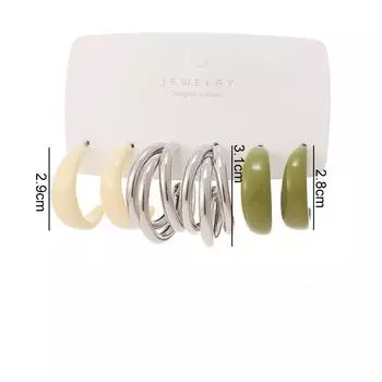 Punk Acrylic Resin Hoop Earrings Set for Women Trendy Circle Earrings Temperament Trend Jewelry ARI