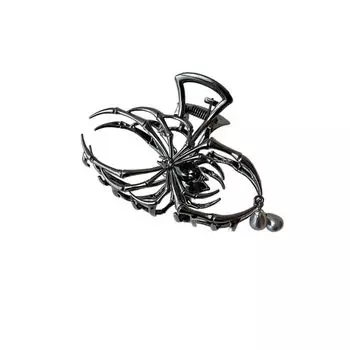 Punk Hollow Spider Hair Claw rhinestone Pearl Large Shark Clip Y2K Hair Accessories Metal Hair Claw Party