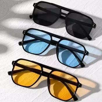 Punk Square Frame Sunglasses Anti-Uv Travel Accessories Retro Sunglasses Beach Eye Protection Black Shades Glasses Summer Decor