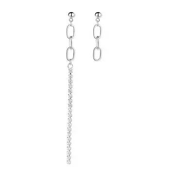 Punk Style Hip Hop Earrings Female Creative Design Sense Internet Celebrity Asymmetric Chain Earrings Earrings Japanese And Korean Dark Series