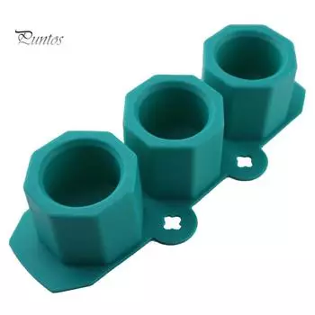 Puntos DIY силиконовая 3 отверстия многоугольная гипсовая бетонная штукатурка сочный горшок ваза форма зелёный