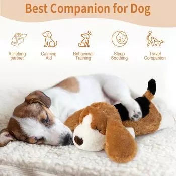 Puppy Dog Heartbeat Toy, Sleep Aid Crate Kennel Training Puppy Toy, Interactive Pet Squeaky Chew Dog Toy