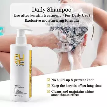 PURC Daily Shampoo Hair Scalp Clean Treatment Кератиновый шампунь после выпрямления 300 мл Shampoo белый