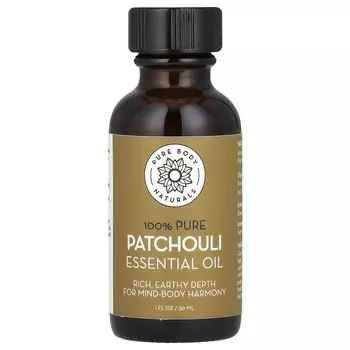 Pure Body Naturals, 100% чистое эфирное масло, пачули, 1 жидкая унция (30 мл)