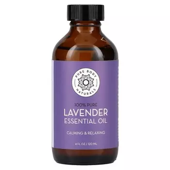 Pure Body Naturals, 100% чистое эфирное масло, лаванда, 4 жидких унции (120 мл)