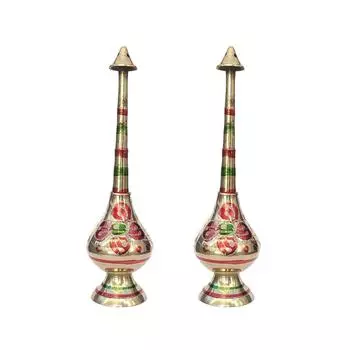 Pure Brass Gulab Pash Rose Water Holy Water and Perfume Sprinklers Gangajal Spray Bottle for Pooja/Puja Mandir Temple