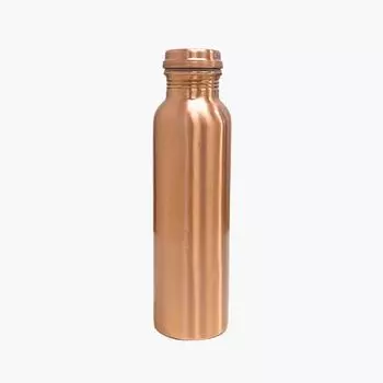Pure Copper Water Bottle 1L | Ayurvedic Pure Copper Water Bottle with Leakproof Lid | 1L Water Bottle for Office & Gym (Copper Plain)