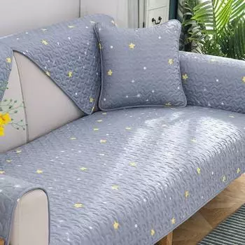 Pure Cotton Sofa Cushion Fabric All Year Round Neutral Non Slip Scandinavian Modern Minimalist Cotton Solid Wood Big Sale Cartoon Sofa Cover Stars 45*45 pillow case (no core)