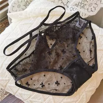 Pure Desire Потолочная подвеска с подвеской спереди и открытой сеткой, кружевное нижнее белье, сексуальные трусы, женские трусики L белый