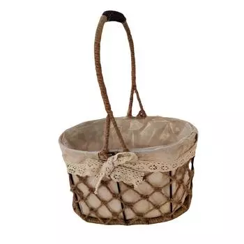 Pure Handmade Rope Basket Flowers Rope Linen Multifunctional Rope Handicrafts For Home And Furnishings Baskets