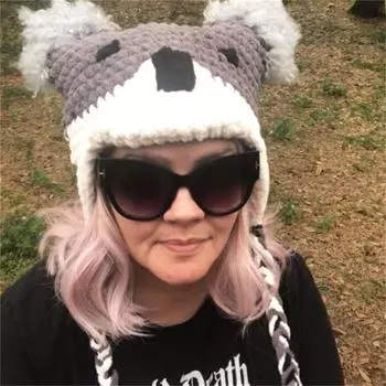 Purely hand-knitted bunny ears hat, personalized fashionable adult bow warm hat Adult 57-59cm