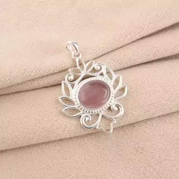 Purple Cat s Eye Gemstone 925 Sterling Silver Jewelry Handmade Pendant For Her CP-1-47