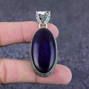 Purple Labradorite Gemstone Handmade 925 Sterling Silver Gift Pendant 2.25 F5W75