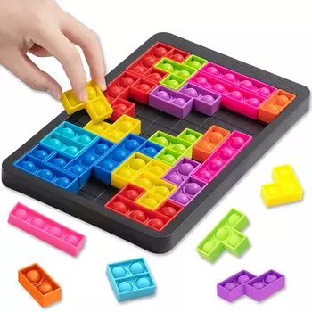 Push Pop Bubble Squeeze Bloom Squishy Toy Tetris Развивающая игрушка Интересные товары Игрушки Игрушки для снятия стресса Популярные игрушки для снятия стресса Головоломка