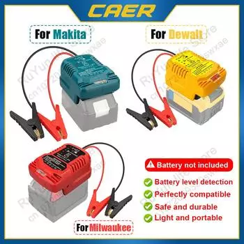 Пусковые кабели для автомобиля Адаптер для запуска двигателя Makita/Milwaukee/Dewalt 18 В литиевая батарея Прикуриватель Авто Усилитель Инструмент