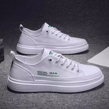 Putian men s shoes autumn 2024 new casual waterproof leather board shoes men s versatile soft sole sports men s trendy shoes 39 белый