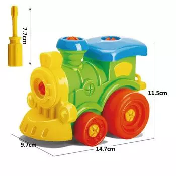 Puzzle Blocks Plastic Insert Train Helicopter Shape Screwing Disassembly Blocks for Children Educational Toys Scale Models