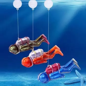 PVC Cartoon Diver Figurines Simulation Diver Ornaments Creative Floating Diver Aquarium 3pcs/set