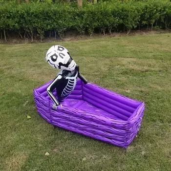 PVC inflatable Halloween props vampire skull ice bucket, coffin ice bucket One size фиолетовый