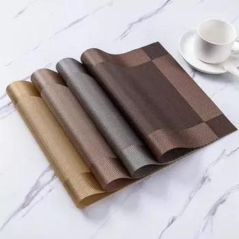 Pvc Placemat Double Frame Diagonal Frame European Table Mat Waterproof Non-slip Heat Insulation Pad Plate Mat Coaster L&Rectangular