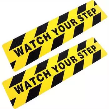 ПВХ желтый и черный WATCH YOU STEP противоскользящая полоса для лестницы противоскользящая наклейка Light yellow black