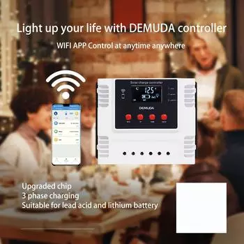 PWM Smart PV контроллер заряда солнечной панели Dual USB управление батареей солнечная энергетическая система с WiFi приложением 12 В/24 В/48 В 10 А/30 А/60 А 10A