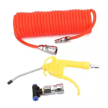 Пылесос ABS Air Blow Gun с 6-метровым пружинным шлангом и 3-сторонним быстроразъемным соединением для удаления пыли из автомобиля