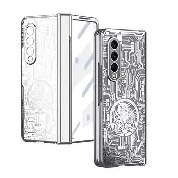 Пылезащитный чехол из стеклянной пленки с полным покрытием для Samsung Galaxy Z Fold 4 Fold4 Fold5 Fold3 Fold 5 3 2 Fold2 Zfold4 Покрытие Coque for Samsung Z Fold 5 розового золота