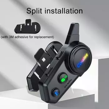 Q18 Мотоциклетный шлем Интерком Bluetooth 5.0 Интерфон 1000M для 2 гонщиков Водонепроницаемый Мотоциклетный Беспроводной Интерком
