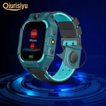 Q19 Модные силиконовые фонарики для детей Смарт-часы зелёный