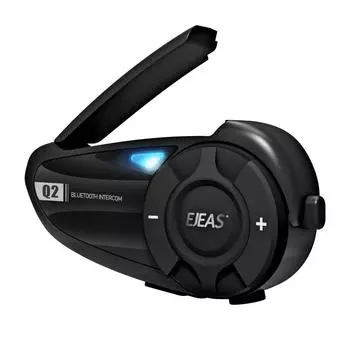 Q2 мотоциклетный Bluetooth-совместимый шлем для 2 гонщиков, быстрое соединение, беспроводные наушники для внутренней связи, водонепроницаемые чёрный