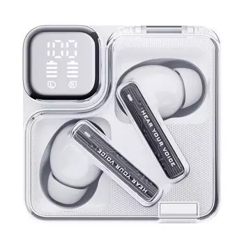 QCY MeloBuds Neo Wireless Bluetooth Display Оставшийся заряд Bluetooth 10 мм Большой микрофон Звонок Компактный и удобный Прозрачный До 24 часов